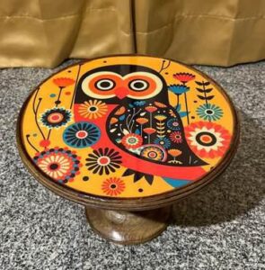 Foldable Wooden Cake Stand-Owl