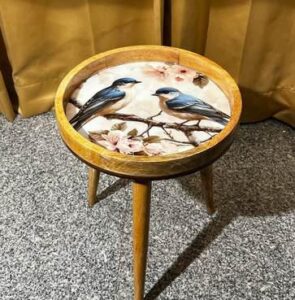 Foldable Wooden Stool-Birds