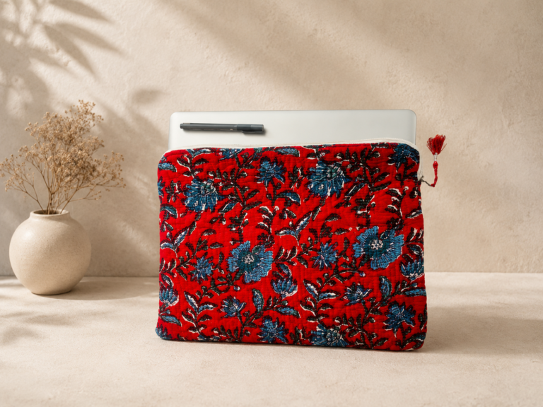 Quilted Cotton Laptop Sleeve