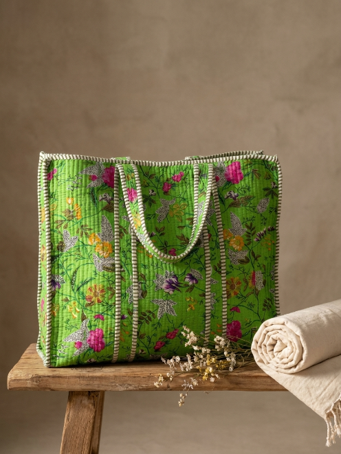 Quilted Tote Bag Without Zip