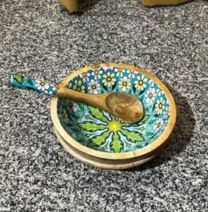 Wooden Salad Bowl-Flower